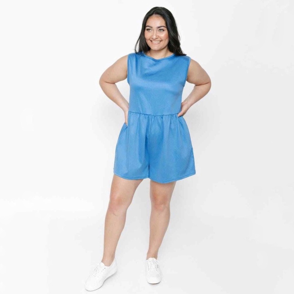 Smash + Tess | The Universal Shorty Romper Bubbly Blue Size L
